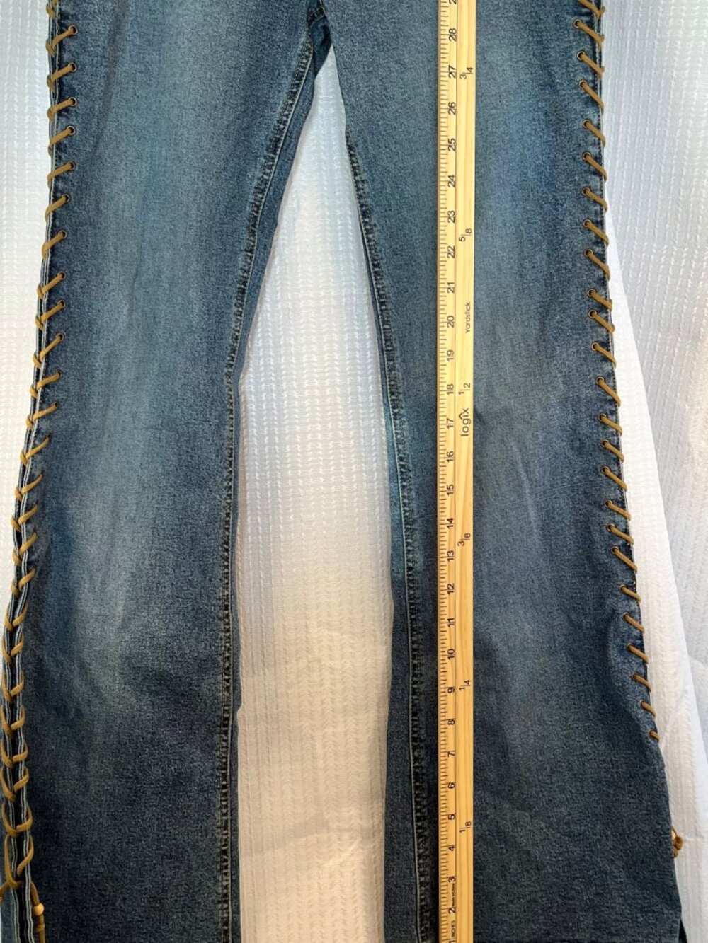 RARE Vintage Y2K Mudd Yo! Side Lace-Up Jeans size 9 - Picture 7 of 14